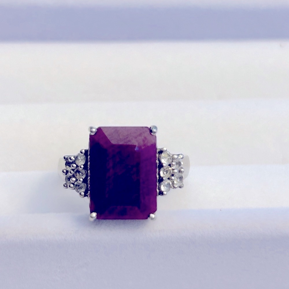 Sterling Corundum and Topaz sterling silver ring